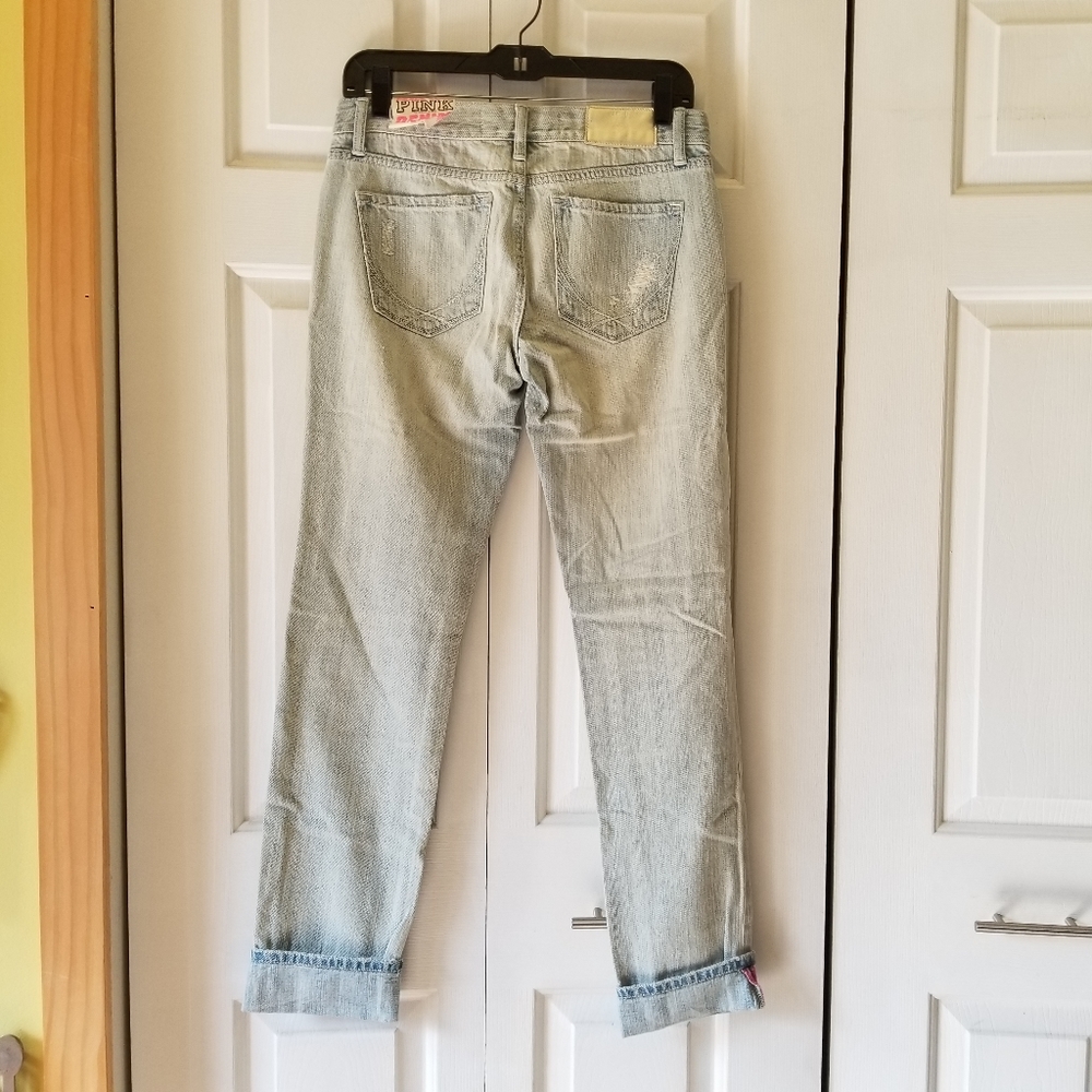 VS PINK denim bling sequin slim straight jeans - Picture 9 of 16
